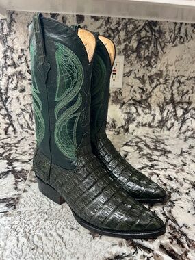 Exotic Cuadra Tail Cut Alligator Caiman Crocodile Cowboy Boots Men’s 10